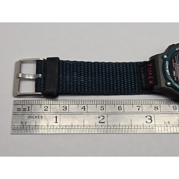 Timex Ironman Triathlon 8 Lap Indiglo 100M Digital Watch New Battery Nylon Strap - Picture 9 of 10